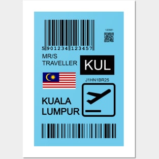 Kuala Lumpur Malaysia travel ticket Posters and Art